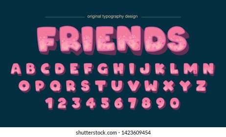 Pink Bubble Cartoon Typography Design