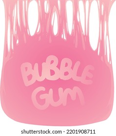 Pink Bubble Gum Background. Vector Illustration