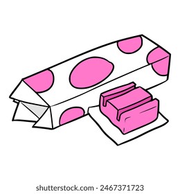 pink bubble gum illustration isolated vector