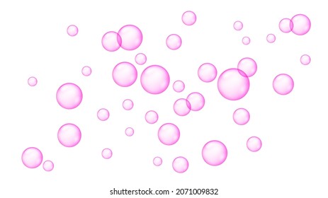 Pink Bubble Gum Vector Soap Fizz. Pink Bubble Isolated 3d Chewing Gum Foam Balloon