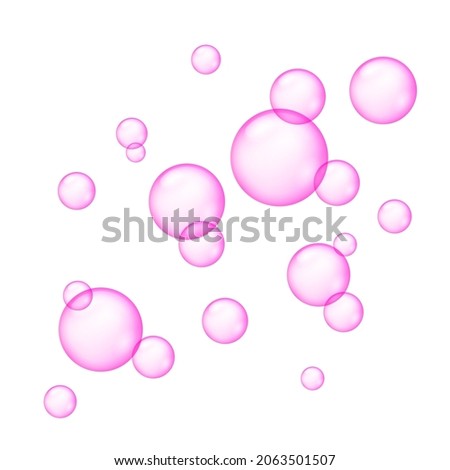 Pink bubble gum vector soap fizz. Pink bubble isolated 3d chewing gum foam balloon