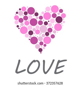 Pink bubble heart, valentines day