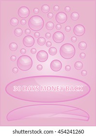 Pink bubble icon on a pink background with the inscription.