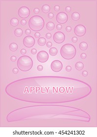 Pink bubble icon on a pink background with the inscription.
