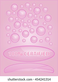 Pink bubble icon on a pink background with the inscription.
