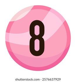 Pink Bubble Letter Design Featuring Number 8 - A Romantic and Fun Element for Valentine’s Themes