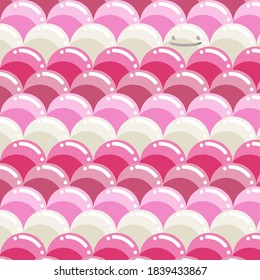 pink bubble pattern background funny face glossy kawaii smile face