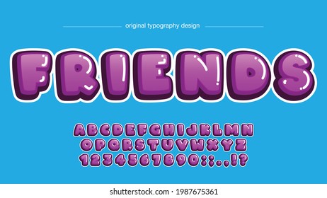 Pink Bubble Rounded Cartoon Künstlerische Schriftart Typografie