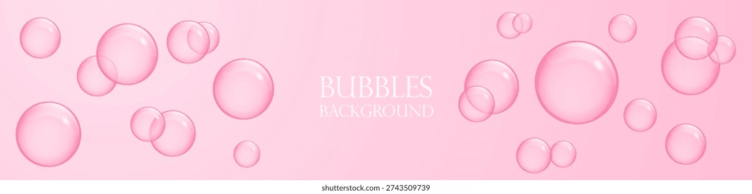 Pink bubbles background. Vector illustration