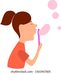 Burbujas rosas, ilustración, vector sobre fondo blanco.