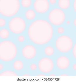 pink bubbles on light blue background. seamless pattern - vector illustration. design