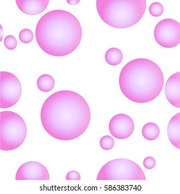 pink bubbles on a white background