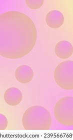 Pink bubbles with smooth light yellow ping gradient color nice for hand phone background