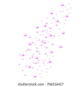 Pink bubbles water on isolated white