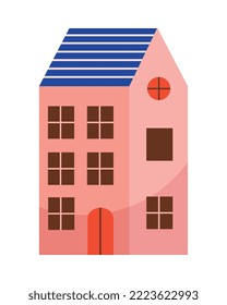 pink building front facade icon
