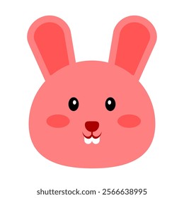 Pink Bunny Cute Cartoon Vector Illustration