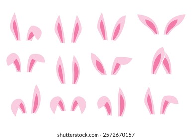 pink bunny ear set vector