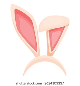 Pink bunny ears headband isolated on white background depicting concept of easter celebration