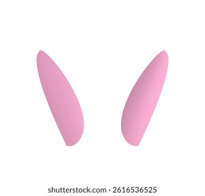 Pink bunny ears isolated on white background