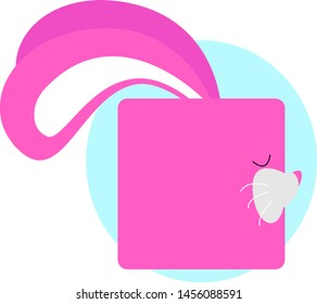 conejo rosa, ilustración, vector sobre fondo blanco.
