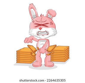 the pink bunny karate mascot. cartoon vector