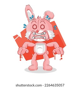 the pink bunny monster vector. cartoon character