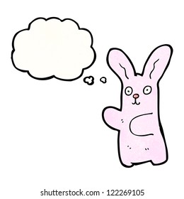 pink bunny with thought bubble