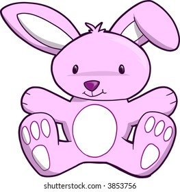 Pink Bunny Vector Illustration