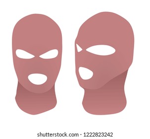 Pink burglar hat. vector illustration 