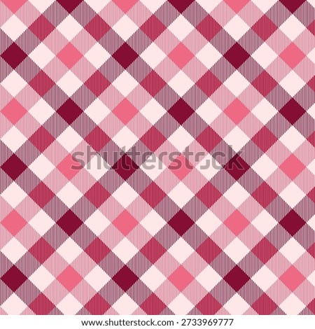 Pink and burgundy diamond gingham pattern with striped textures, creating a cozy textile background perfect for fabric, wallpaper, or decorative designs.