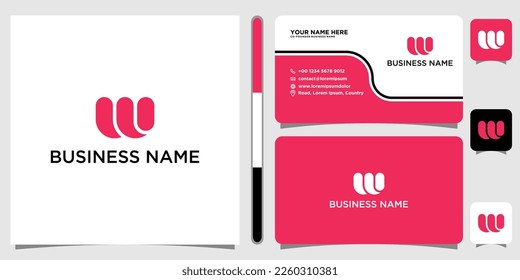 Pink Business Card Design, Abstract Logo with Minimalist and Modern Style, Ideal for Branding and Corporate Stationery, High-Resolution Printable Template.