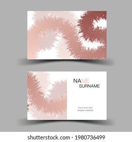 Pink business card design, Contact card for company. Two sided. Vector illustration. 