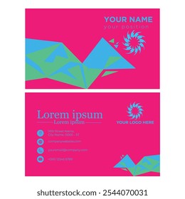 A pink business card featuring an energy-inspired logo combines vibrancy with a refreshing sense of dynamism, perfect for creating a bold first impression. The pink color, whether a soft blush 