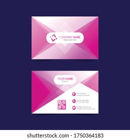 Pink Business card template. Vector illustration.