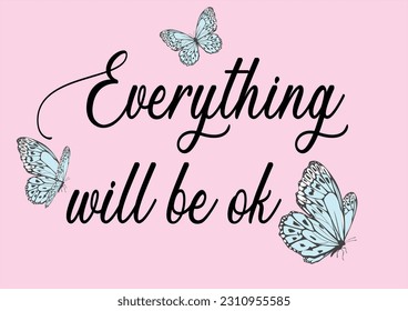 pink butterfl hand drawn design vector