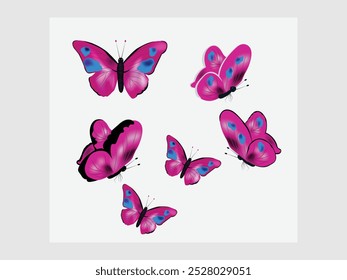 Ilustración de mariposas rosadas en tablero blanco