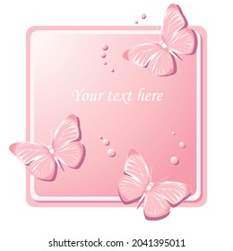 pink butterflies on a pink background greeting card