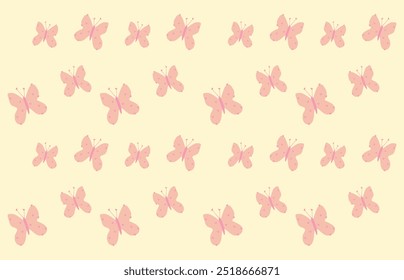 pink butterflies seamless children's girly drawing