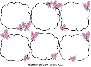 pink butterflies with speech bubble