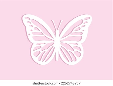 pink butterflty vector hand drawn design