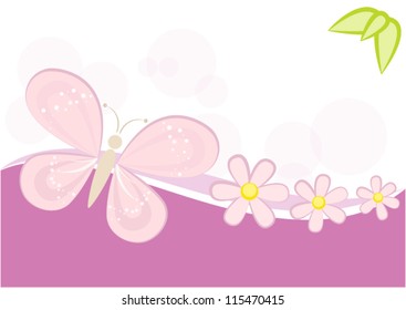 Pink butterfly background