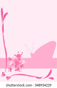 Pink Butterfly background for book cover, poster or etc.