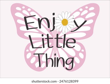 pink butterfly daisy hand drawn design art