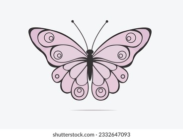 vector de icono de diseño de mariposa rosa