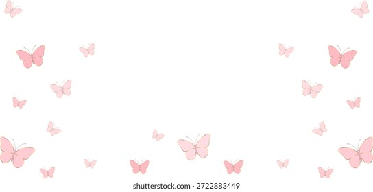 Borboleta rosa em voo com fundo transparente vetor ilustração