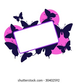 Pink butterfly frame