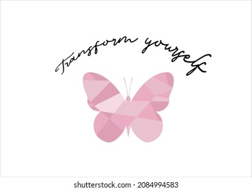 pink butterfly hand drawn design art