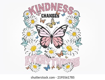 Pink butterfly hand drawn design vector art