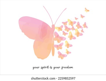 pink butterfly hand drawn design