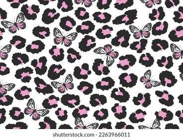 pink butterfly hand drawn design vector art